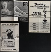 5m0328 LOT OF 3 UNCUT PRESSBOOKS 1950s-1960s Very Private Affair, She Wore a Yellow Ribbon, Darling