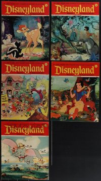 5m0125 LOT OF 5 DISNEYLAND MAGAZINES BETWEEN #6-10 1970s filled with great cartoon images!