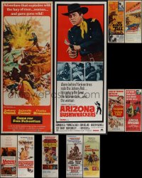 5m0654 LOT OF 11 MOSTLY UNFOLDED COWBOY WESTERN INSERTS 1960s a variety of great movie images!