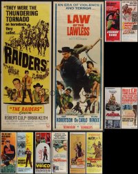 5m0646 LOT OF 14 MOSTLY UNFOLDED COWBOY WESTERN INSERTS 1960s a variety of cool movie images!