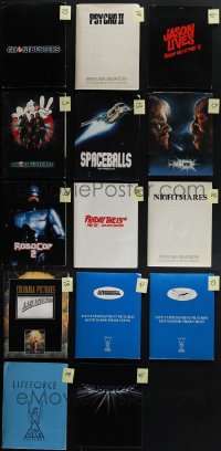 5m0338 LOT OF 14 PRESSKITS 1979 - 1993 containing a total of 130 8x10 stills in all!