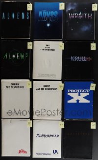5m0340 LOT OF 12 PRESSKITS 1983 - 1992 containing a total of 114 8x10 stills in all!