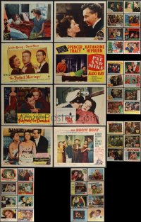 5m0252 LOT OF 46 LOBBY CARDS 1940s-1960s incomplete sets from several different movies!