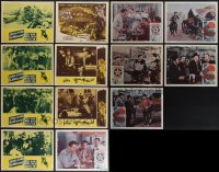 5m0280 LOT OF 13 ERROL FLYNN RE-RELEASE LOBBY CARDS R1950s great scenes from four of his movies!