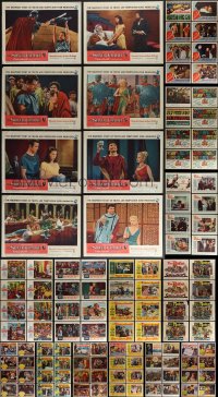 5m0214 LOT OF 128 1950S LOBBY CARDS 1950s complete sets from sixteen different movies!