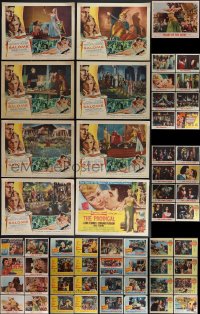 5m0227 LOT OF 97 1950S LOBBY CARDS 1950s mostly complete sets from a variety of different movies!