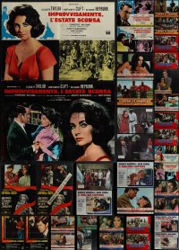 5m0691 LOT OF 89 FORMERLY FOLDED ITALIAN 19X27 PHOTOBUSTAS 1960s-1980s a variety of movie scenes!