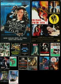 5m0667 LOT OF 17 FORMERLY FOLDED YUGOSLAVIAN HORROR/SCI-FI POSTERS & LOBBYCARDS 1980s-1990s cool!