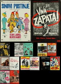 5m0666 LOT OF 17 FORMERLY FOLDED YUGOSLAVIAN POSTERS 1960s-1970s a variety of movie images!