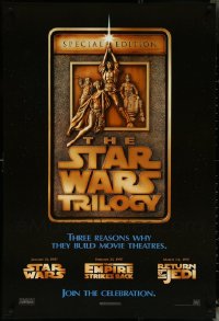 5m0793 LOT OF 16 UNFOLDED SINGLE-SIDED 27X40 STAR WARS TRILOGY STYLE F ONE-SHEETS 1997 cool!