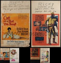 5m0009 LOT OF 6 MOSTLY UNFOLDED WINDOW CARDS 1950s-1960s great images from a variety of movies!