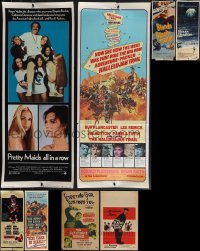 5m0656 LOT OF 8 MOSTLY FORMERLY FOLDED INSERTS & WINDOW CARDS 1950s-1970s cool movie images!