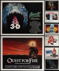 5m0684 LOT OF 8 UNFOLDED HORROR/SCI-FI HALF-SHEETS 1970s-1980s a variety of cool movie images!