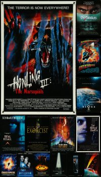 5m0789 LOT OF 17 UNFOLDED MOSTLY SINGLE-SIDED MOSTLY 27X40 HORROR/SCI-FI ONE-SHEETS 1980s-2000s