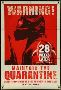 5m0982 LOT OF 4 UNFOLDED SINGLE-SIDED TEASER 28 WEEKS LATER ONE-SHEETS 2007 maintain the quarantine!