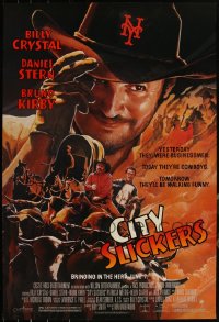 5m0990 LOT OF 3 UNFOLDED SINGLE-SIDED 27X40 CITY SLICKERS ADVANCE ONE-SHEETS 1991 Billy Crystal!