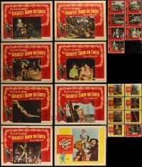 5m0269 LOT OF 23 GREATEST SHOW ON EARTH ORIGINAL & RE-RELEASE LOBBY CARDS 1950s-1960s DeMille!