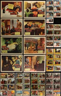 5m0237 LOT OF 79 FILM NOIR/CRIME LOBBY CARDS 1950s complete & incomplete sets from several movies!
