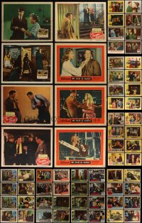 5m0238 LOT OF 78 FILM NOIR/CRIME LOBBY CARDS 1940s-1950s incomplete sets from several movies!