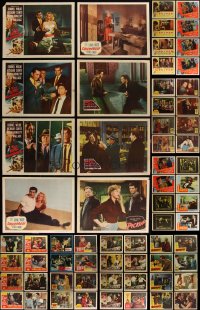 5m0229 LOT OF 96 FILM NOIR/CRIME LOBBY CARDS 1940s-1950s incomplete sets from several movies!