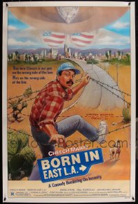 5m0888 LOT OF 8 UNFOLDED SINGLE-SIDED 27X41 BORN IN EAST L.A. ONE-SHEETS 1987 art of Cheech Marin!