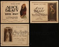 5m0308 LOT OF 3 ALICE BRADY REALART TITLE CARDS 1920s Little Italy, Fear Market, Out of the Chorus