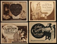 5m0303 LOT OF 4 ETHEL CLAYTON TITLE CARDS 1920s great images from her silent movies!