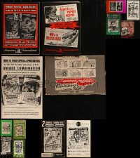 5m0057 LOT OF 26 LAMINATED DOUBLE-BILL HORROR/SCI-FI UNCUT PRESSBOOKS 1950s-1960s cool advertising!