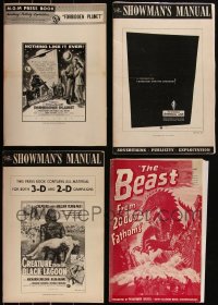 5m0066 LOT OF 8 LAMINATED HORROR/SCI-FI CUT PRESSBOOKS 1950s advertising for scary movies!