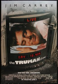 5m0985 LOT OF 4 UNFOLDED SINGLE-SIDED 27X40 TRUMAN SHOW ADVANCE ONE-SHEETS 1998 Jim Carrey!