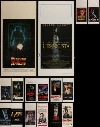 5m0601 LOT OF 18 FORMERLY FOLDED HORROR/SCI-FI ITALIAN LOCANDINAS 1970s-2020s cool movie images!
