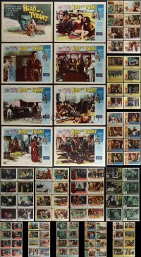 5m0216 LOT OF 122 1960S LOBBY CARDS 1960s mostly complete sets from a variety of different movies!