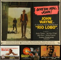 5m0576 LOT OF 4 FORMERLY FOLDED JOHN WAYNE BRITISH QUADS 1960s-1970s True Grit, Rio Lobo & more!