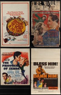 5m0010 LOT OF 4 UNFOLDED & FORMERLY FOLDED WINDOW CARDS 1930s-1960s a variety of movie images!