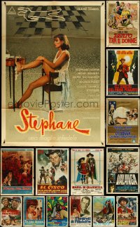 5m0018 LOT OF 17 FOLDED ITALIAN ONE-PANELS 1960s-1970s a variety of cool movie images!