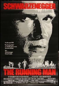 5m0896 LOT OF 8 UNFOLDED SINGLE-SIDED 27X40 RUNNING MAN ONE-SHEETS 1987 Arnold Schwarzenegger!