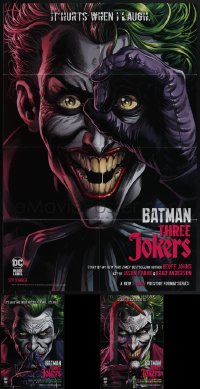 5m0391 LOT OF 3 FOLDED BATMAN THREE JOKERS COMIC BOOK ADVERTISING POSTERS 2020 great Joker art!