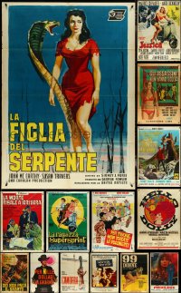 5m0019 LOT OF 16 FOLDED ITALIAN ONE-PANELS 1960s-1970s great images from a variety of movies!