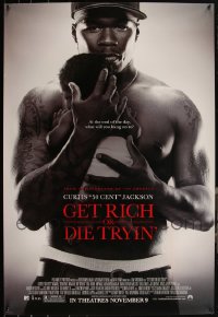5m0861 LOT OF 9 UNFOLDED DOUBLE-SIDED ADVANCE GET RICH OR DIE TRYIN' ONE-SHEETS 2005 rapper 50 Cent