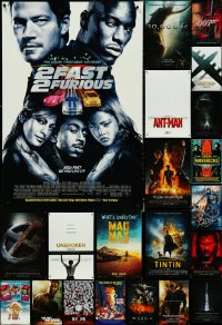 5m0755 LOT OF 30 UNFOLDED MOSTLY DOUBLE-SIDED 27X40 ONE-SHEETS 1990s-2010s cool movie images!