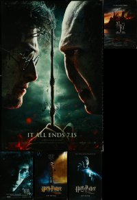 5m0979 LOT OF 5 UNFOLDED DOUBLE-SIDED 27X40 HARRY POTTER MOVIES ONE-SHEETS 2000s-2010s cool!