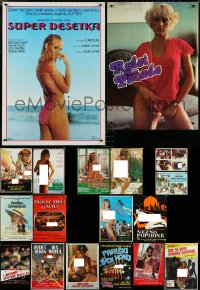 5m0664 LOT OF 21 FORMERLY FOLDED YUGOSLAVIAN SEXPLOITATION POSTERS 1970s-1980s with much nudity!