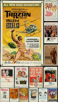 5m0189 LOT OF 22 FOLDED 1960s-1980s ONE-SHEETS 1960s-1980s great images from a variety of different movies!