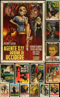 5m0089 LOT OF 15 FOLDED ITALIAN ONE-PANELS WITH EXTRA FOLD 1950s-1970s a variety of movie images!