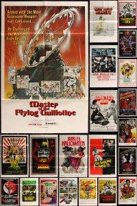 5m0190 LOT OF 21 FOLDED KUNG FU ONE-SHEETS 1970s a variety of images from martial arts movies!