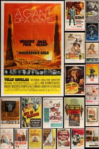 5m0177 LOT OF 31 FOLDED ONE-SHEETS 1950s-1970s great images from a variety of different movies!