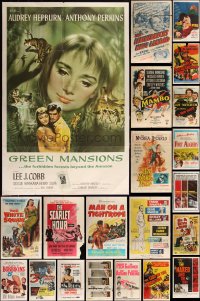 5m0173 LOT OF 33 FOLDED ONE-SHEETS 1950s-1970s great images from a variety of different movies!