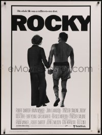 5p0273 ROCKY pre-awards 30x40 1977 Sylvester Stallone & Talia Shire holding hands, boxing classic!