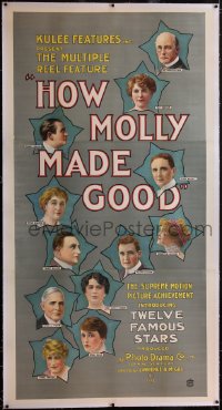 5p0410 HOW MOLLY MADE GOOD linen 3sh 1915 great stone litho headshots of 12 Broadway theater stars!