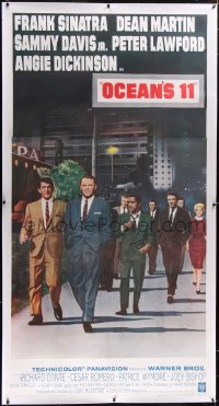 5p0412 OCEAN'S 11 linen 3sh 1960 The Rat Pack robs Las Vegas casino, best image for this movie, rare!